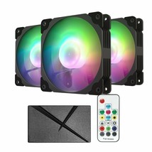 3 Pack 120mm ARGB LED Computer Case Fan for PC CPU Cooling Addressable R... - £43.82 GBP