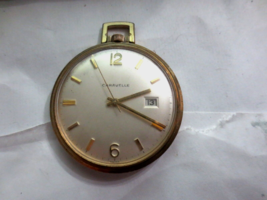 Vintage 1969 Swiss Caravelle Bulova Calendar Date Manual Wind Pocket Watch - $65.23