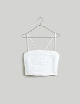 MADEWELL Tube Tank Crop Top Smocked Back Poplin Eyelet White 00 NWT - $19.80