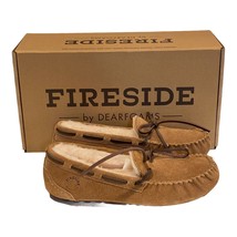 Dearforms Fireside Slippers Womens Size 6 Suede Shearling Victoria Moccasin New - $3,464.01