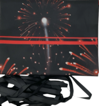 Happy Birthday Wall Banner Red & Black Fabric Party Backdrop Decor 72" x 44" image 3