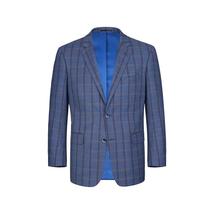 Mens Suit by RENOIR English Plaid Window Pane European Business 291-19 Blue Rust image 8