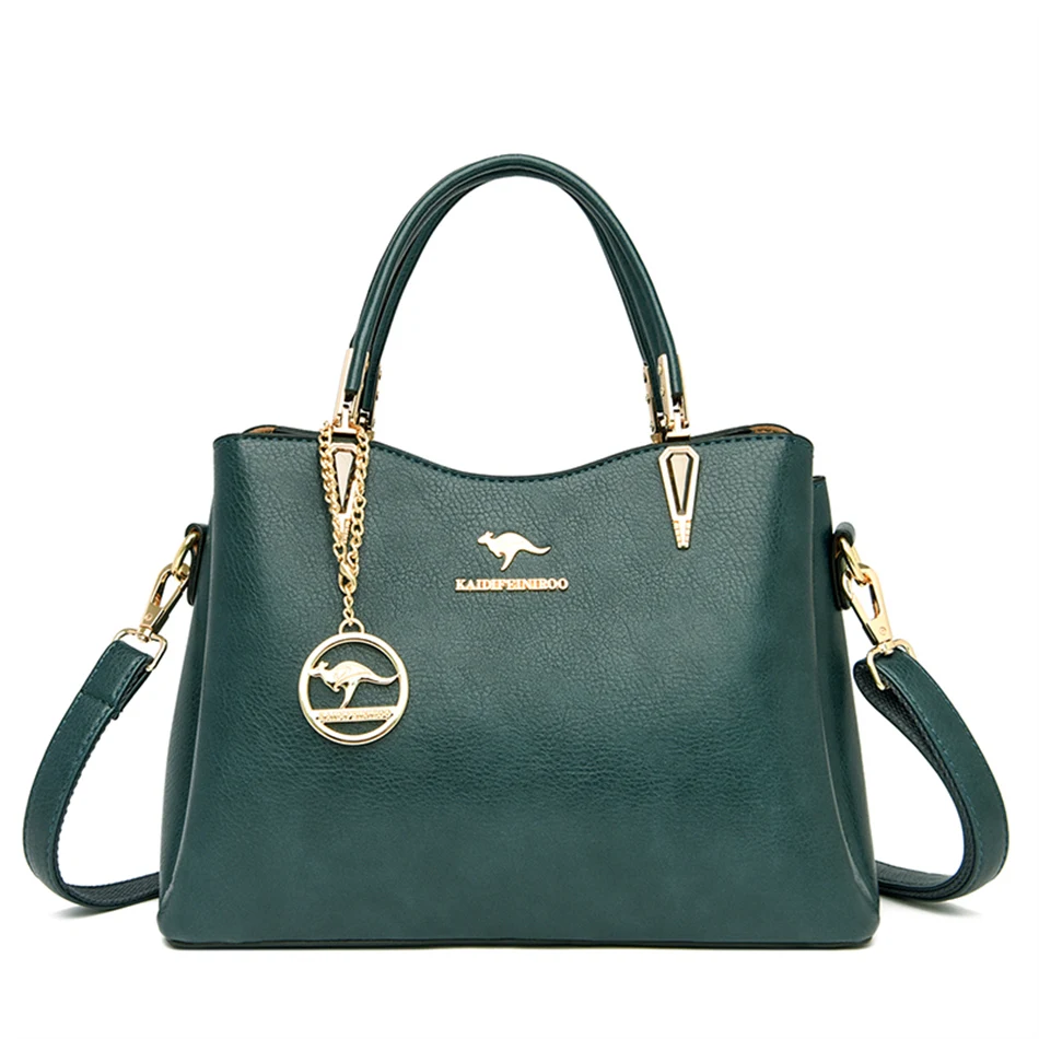 Luxury High quality Leather Handbag Women Trend Design 3 Layers Shoulder... - $51.57