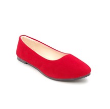 Xiuxie Women Almond Toe Slip On Ballet Flats Size US 8.5 Red - £9.28 GBP