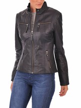 Leather Jacket S Women Size Black Women’s Small Motorcycle Biker Coat Mo... - £103.71 GBP