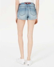Vanilla Star Juniors Bandanna Belted Cuffed Denim Shorts Size 1 Color Navy - £18.56 GBP