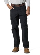 Men&#39;s Wrangler Workwear Size 40x30 BLACK Rugged Cargo 7 Pocket Pants Relaxed Fit - £20.91 GBP