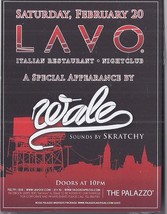 WALE (Rapper)  at LAVO Feb 20 Las Vegas Promo Card - $1.95