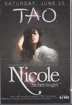 Nicole Scheringer&#39;s Birthday June 25th At Tao  Las Vegas Promo Card - £1.51 GBP