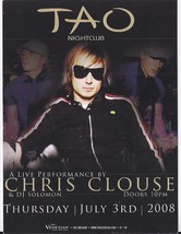 Chris Clouse At Tao N Ightclub July 3 Las Vegas Promo Card - £1.53 GBP