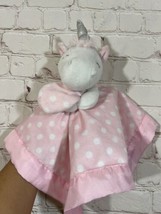 Carters Plush Unicorn Lovey Security Baby Blanket White Pink Satin Minky - £14.34 GBP