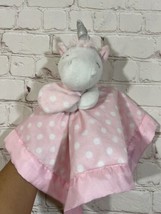 Carters Plush Unicorn Lovey Security Baby Blanket White Pink Satin Minky - $18.00