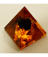 Pyramid figurine Amber shell star inclusions decorative art - £32.88 GBP