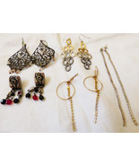 Lot of 5 fancy pretty rhinestones dangle charming beads earrings - £22.88 GBP