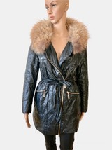 Cappotto da donna in vera pelle piumino con pelliccia di volpe - $89.90