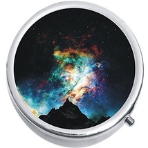 Night Sky Northern Lights Medicine Vitamin Compact Pill Box - $9.78