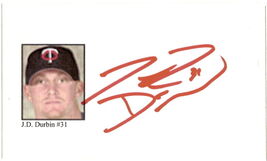 J.D. Durbin Autographed 3x5 Index Card Baseball Signed - $9.85