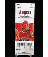 Los Angeles Angels vs Tampa Bay Rays Game 51 MLB Ticket w Stub 07/28/2012 - £9.08 GBP
