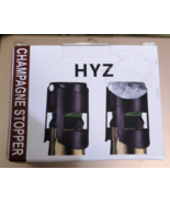 HYZ Champagne Bottle Stoppers 2-Pack Black, Stainless Steel Sparkling Wi... - $17.35