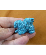 (Y-LIO-GA-WA-554) Blue Howlite LION GARGOYLE gemstone carving mythical  ... - £11.00 GBP