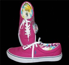 Ralph Lauren KEATON Polo 2 Sets Laces Magenta Tie Dye Canvas Shoes Mn&#39;s ... - $48.99