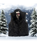Betsey Johnson Womens Faux Fur Vest Women’s Black Lined Jacket Pockets S... - $29.58 CAD