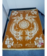 Vintage Shuang Yang Chun Mao Mao Tan PHOENIX 100% Sheep Pure Wool Blanke... - $1,815.43 CAD
