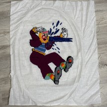 Vtg Punch Embroidery Art Circus Clown Finished Needlework Unframed Handm... - $476.83 MXN