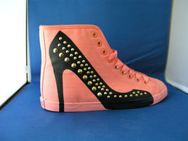 Women FAshion Design Sneaker Hey Stud - Pink Canvas by BE&amp;D Maison Dumain - $49.99