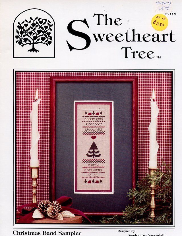 Christmas Band Sampler Sweetheart Tree Cross Stitch Pattern - $3.12