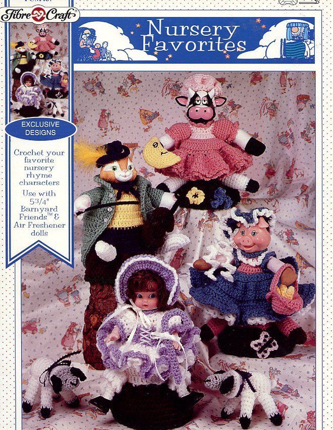Nursery Favorites Doll Outfits Fibre Craft Crochet Pattern Booklet - $4.47