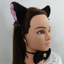 Cat Ears Headband And Bow Necktie Halloween Costume Dress Up Bells cosplay - £9.49 GBP