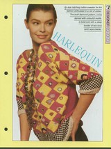 Knitting pattern for ladies eye catching Harlequin pattern sweater riot of colou - £1.57 GBP