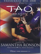 Dj Samantha Ronson Independence Day Celebration At Tao 2008 Las Vegas Promo Card - £1.54 GBP