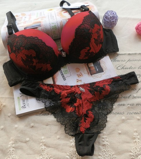 Sexy Lace Push Up Bra Sets Bra Panty Romantic Intimate Women's Underwear Set