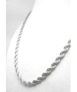 Sterling Silver 18&quot; Solid Rope Chain Necklace - $94.37 CAD