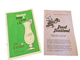 Wine Liquor List 1960s Pat O&#39;Briens Souvenir 5th Annual Food Festival Ephemera - £10.39 GBP