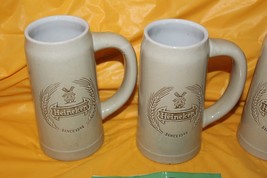 Vintage 3 Piece Heineken Ceramarte Brazil Beer Handle Mug Steins 6.5&quot; - £27.75 GBP