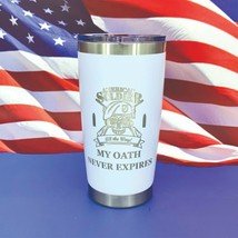 US Army Veteran Engraved Tumbler Cup Water Bottle Military Mug Coffee Th... - £18.83 GBP