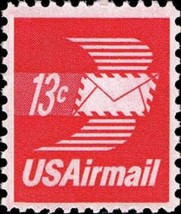 1973 13c Winged Envelope, Airmail Scott C79 Mint F/VF NH - £0.77 GBP