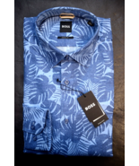 HUGO BOSS Herren Hal Kent Freizeit Passform Blatt Druck Baumwolle / Lein... - $1,179.52 MXN