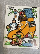 Vtg Playskool wood puzzle Tray Old Woman in the Shoe 290-09 Nursery Rhyme USA. - £11.55 GBP