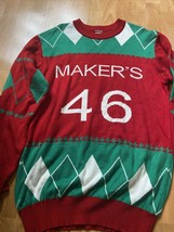 Makers Mark 46 Whiskey Bourbon Ugly Christmas seasonal Sweater Men&#39;s Size Large - £23.66 GBP