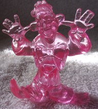 Vintage Clear Pink Plastic Clown Made In Hong Kong - $2.99