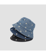 Daisy Embroidered Cowboy Bucket Hats, Vacation Beach Hat, Women Accessories - £15.79 GBP