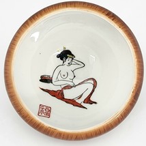 Vintage Japanese Kutani Bowl Erotic Nude Dish Cup Risque Mushroom Shape - £59.87 GBP