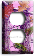 Girls Pink Mossy Tree Oak Leaves Camo Camouflage Power Outlet Reseptacle Cover - £8.19 GBP