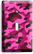 Pink Red Camo Camouflage Single Light Switch Wall Plate Girls Tv Room Decoration - £8.19 GBP