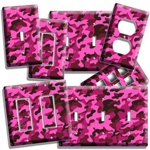 Pink Grey Camo Camouflage Light Switch Outlet Wall Plate Cover Girls Bedroom Art - £11.21 GBP+