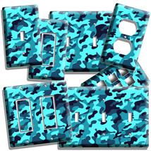 Blue Military Navy Camo Camouflage Light Switch Outlet Wall Plate Cover Mancave - £14.42 GBP+